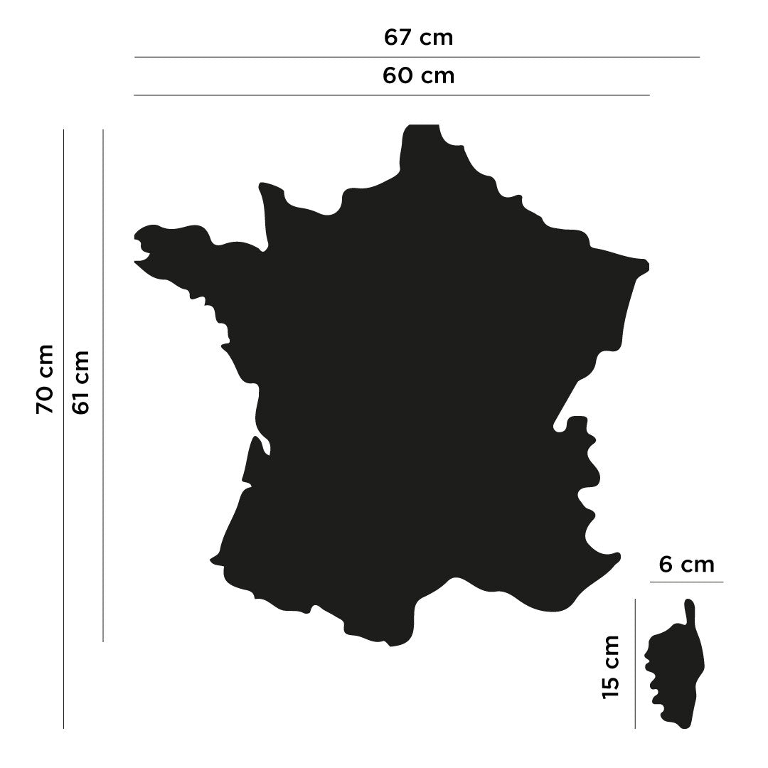 Magnetische Tafelkarte von Frankreich