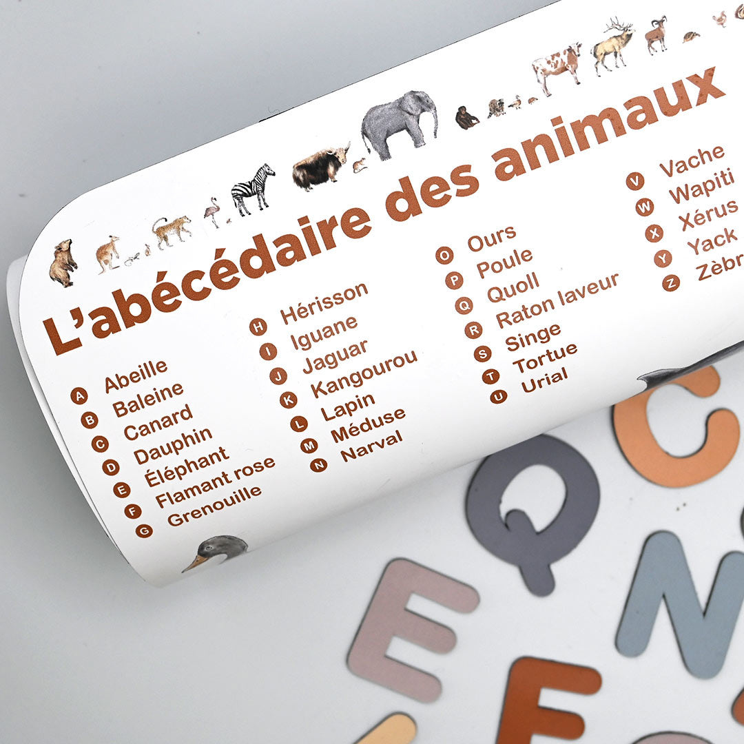 Affiche magnetique abécédaire des animaux